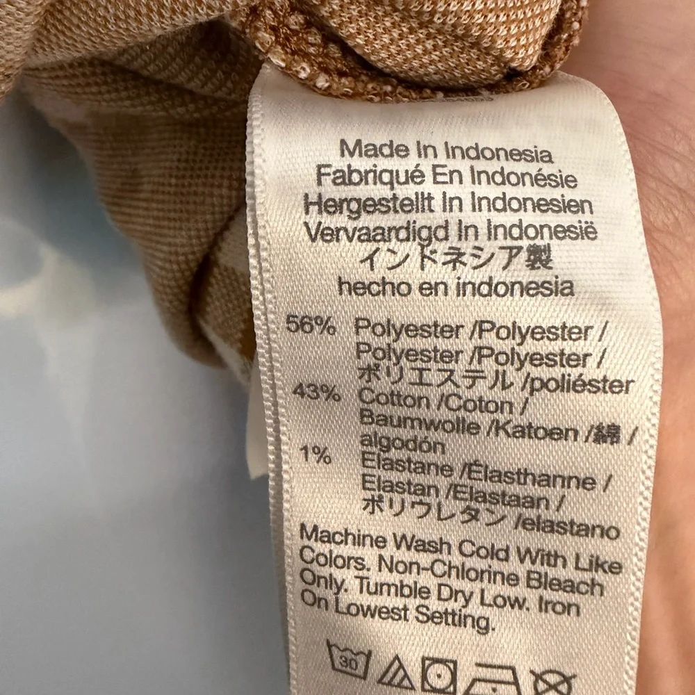 Madewell plaid Brown Checkered Women's Top puff sleeve short sleeve blouse - Picture 5 of 6